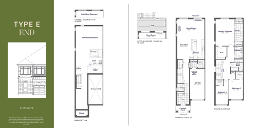 Type E - End (2,116 sq.ft) floor plan