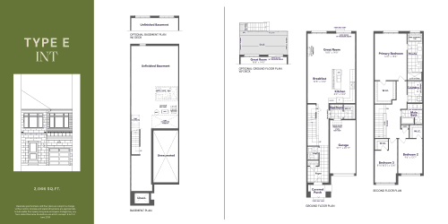 Type E - Interior (2,066 sq.ft) floor plan