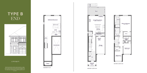 Type B - End (1,770 sq.ft) floor plan