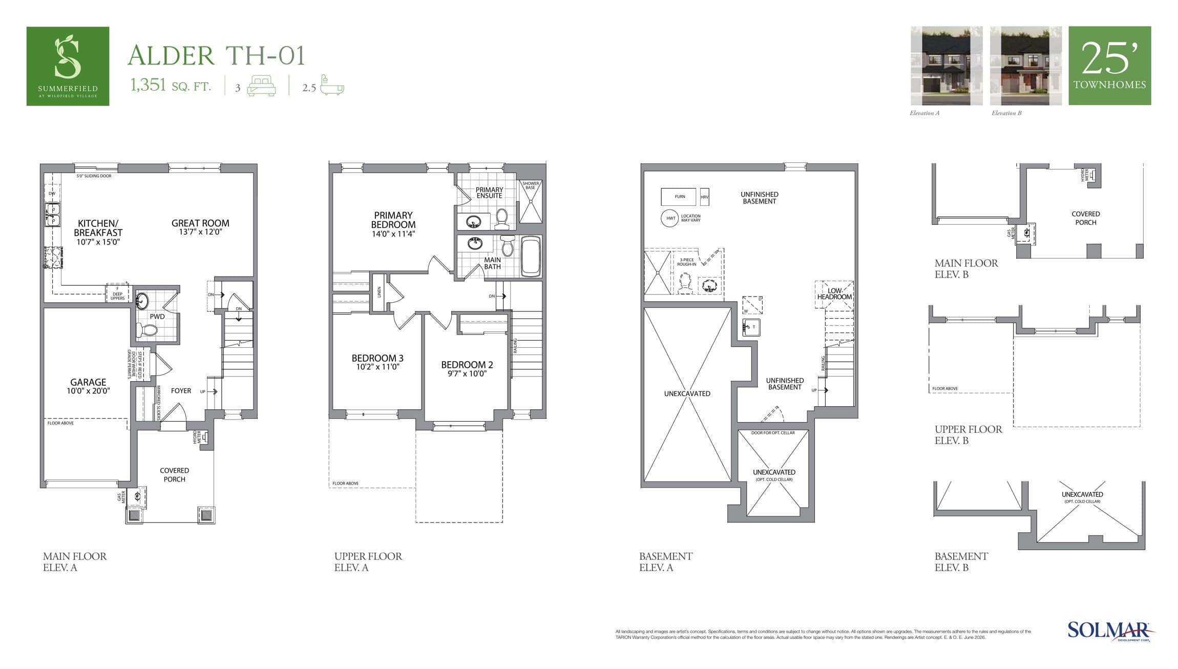 Alder Floor Plan at Wildfield Village - 1351 sq.ft