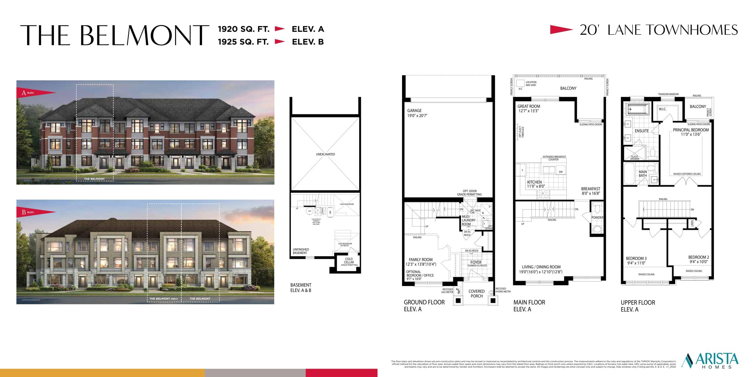 The Belmont Floor Plan at Oakpointe in Upper Joshua Creek Towns - 1925 sq.ft