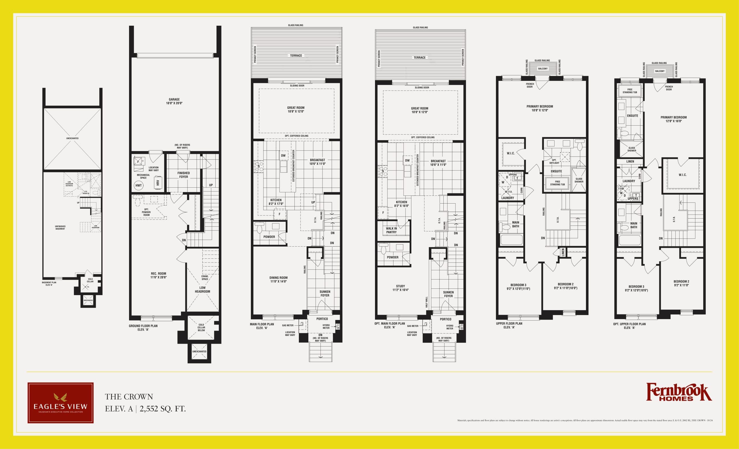 The Crown Floor Plan at Eagle’s View Towns - 2552 sq.ft