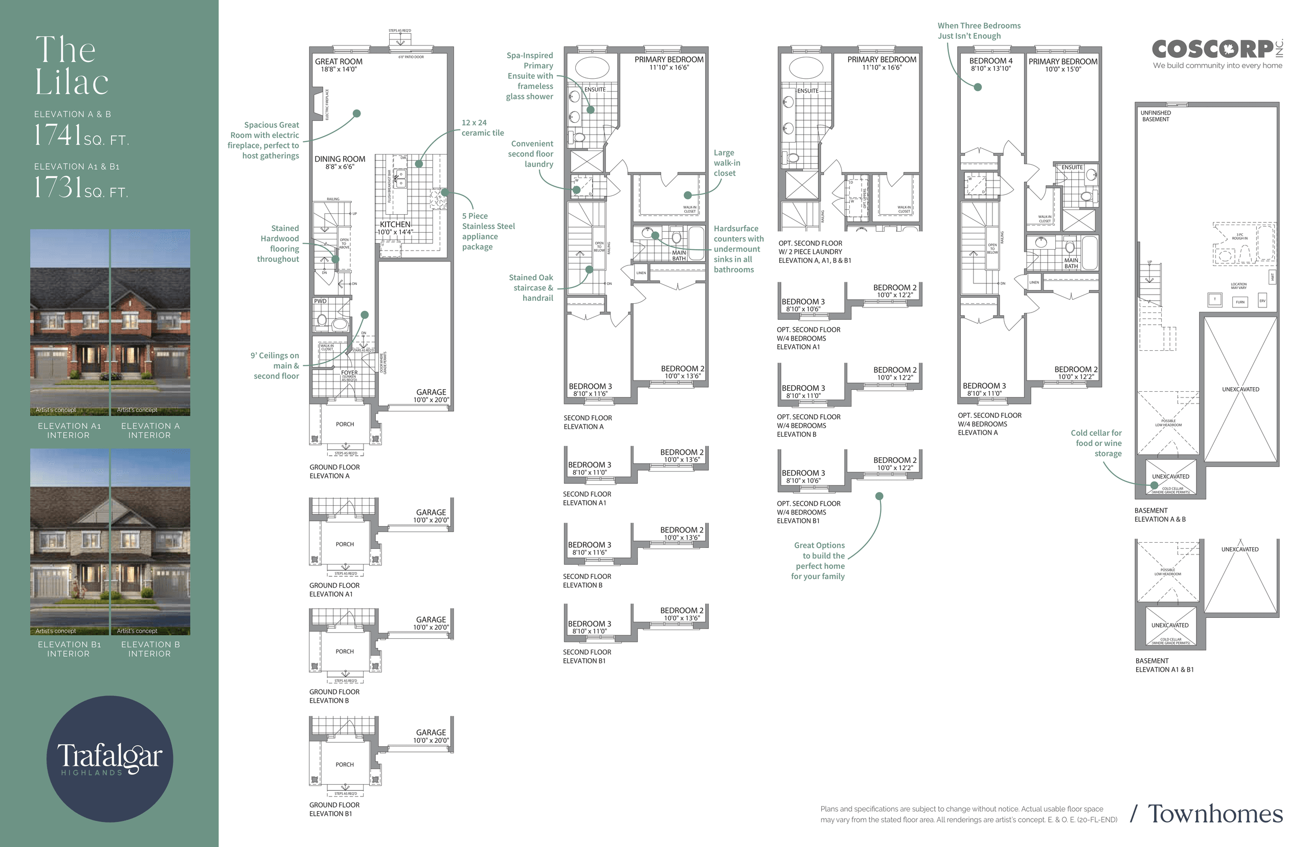The Lilac Floor Plan at Trafalgar Highlands by Coscorp - 1741 sq.ft
