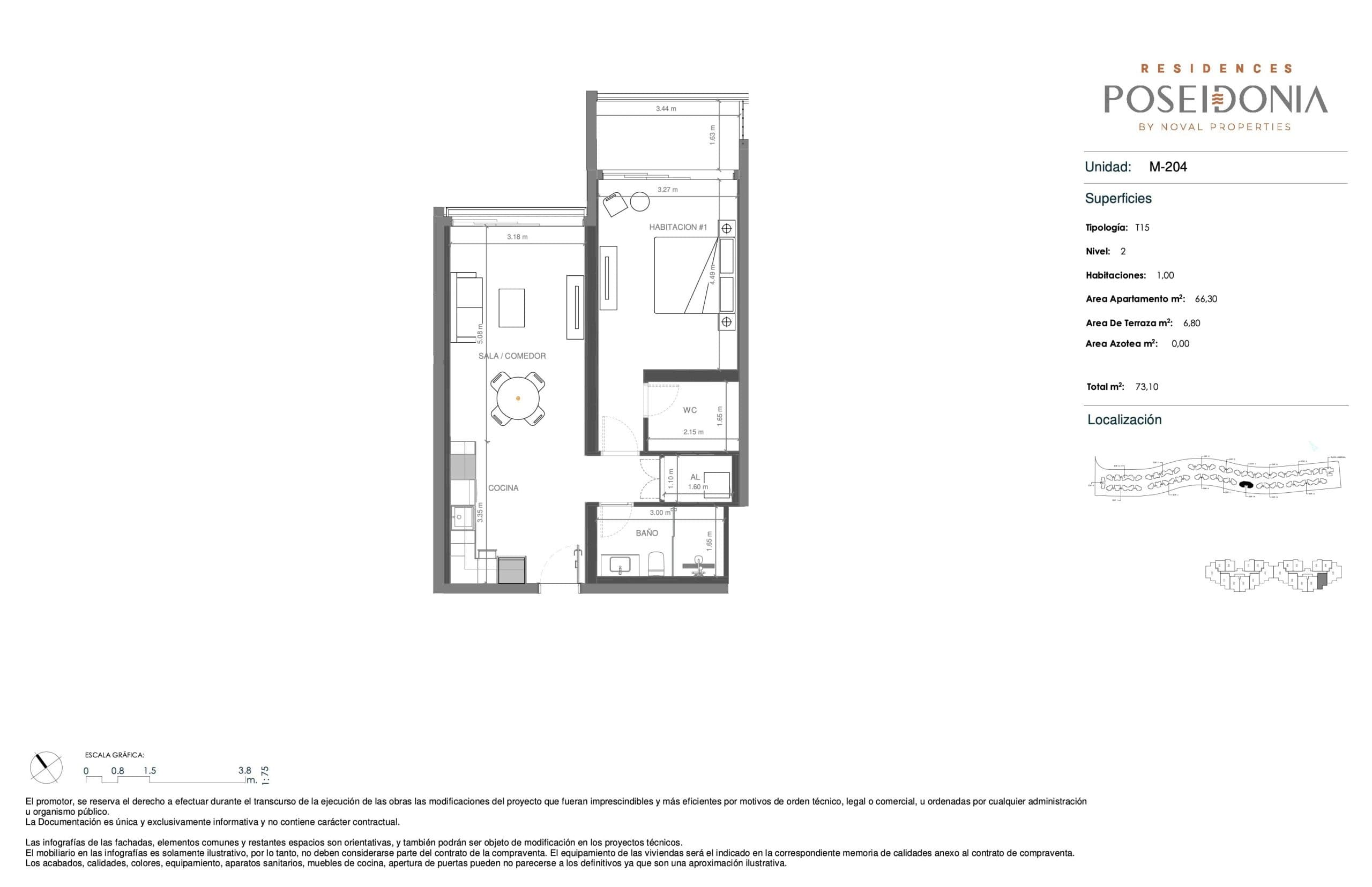 M-204 Floor Plan at Poseidonia Condos - 788 sq.ft