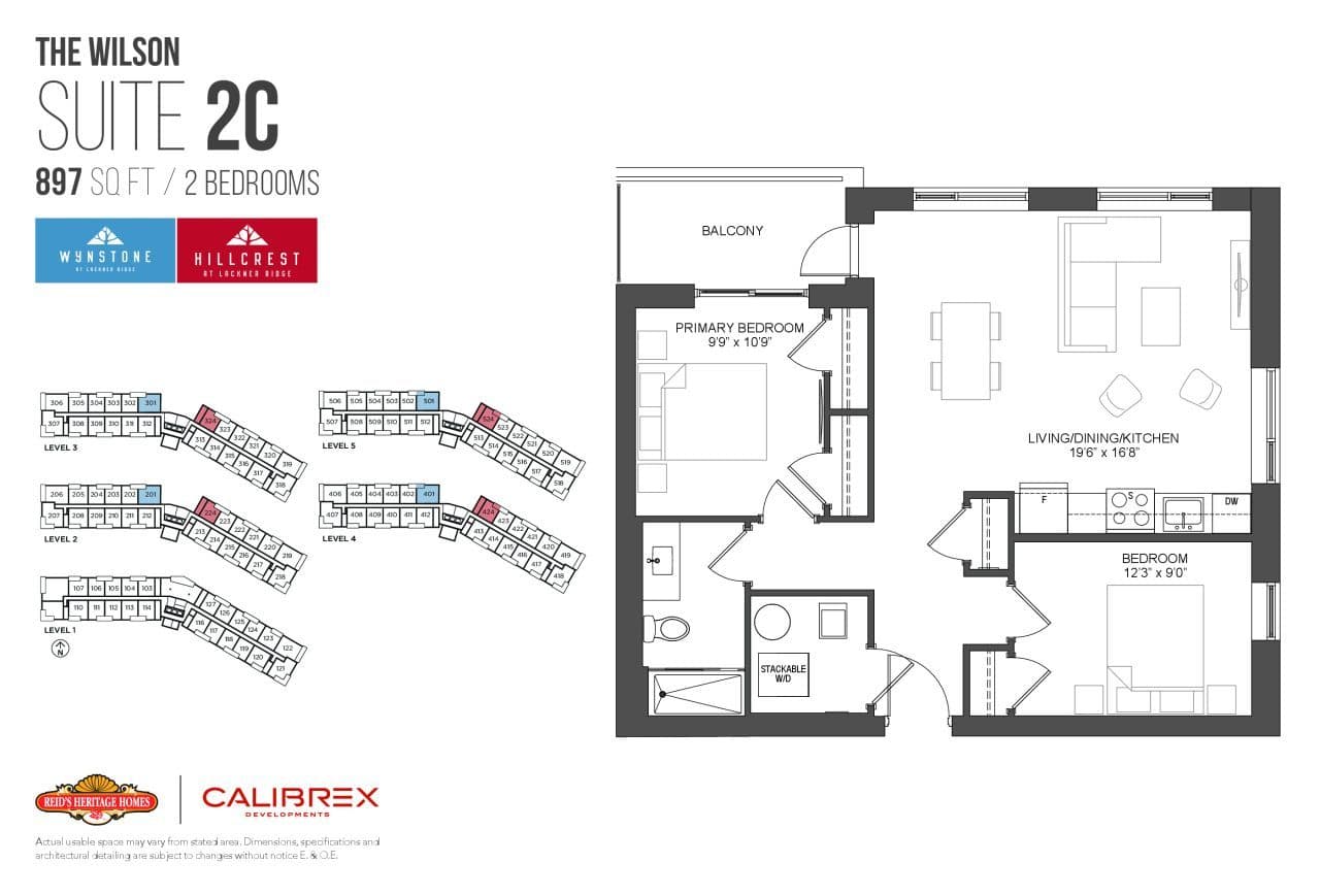 The Wilson Floor Plan at Lackner Ridge Condos - 897 sq.ft