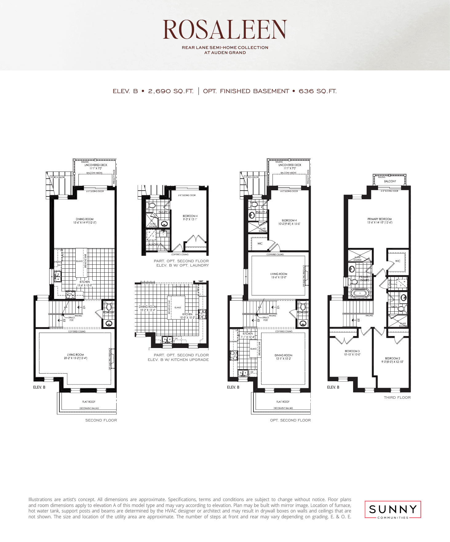 Interior B Floor Plan at Rosaleen Collection at Auden Grand - 3326 sq.ft